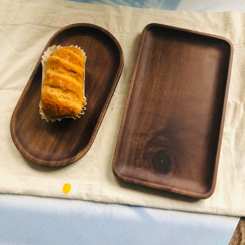 KHAY Gỗ Keo Nâu Đen, 2 Cỡ Phong Cách Vintage Cổ Điển, Đựng Trà Bánh Ngọt, Chụp Ảnh Decor Xinh Xắn