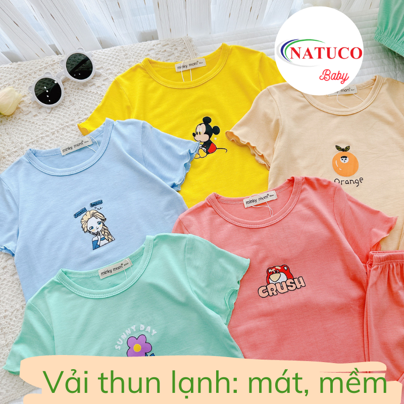 [0-8 tuổi] Bộ Quần Áo Bé Gái Hiệu Minky Mom Vải Thun Lạnh Mềm Mát Phù Hợp Trẻ Từ 8-27 Kg Mặc Ở Nhà - TN-IN164