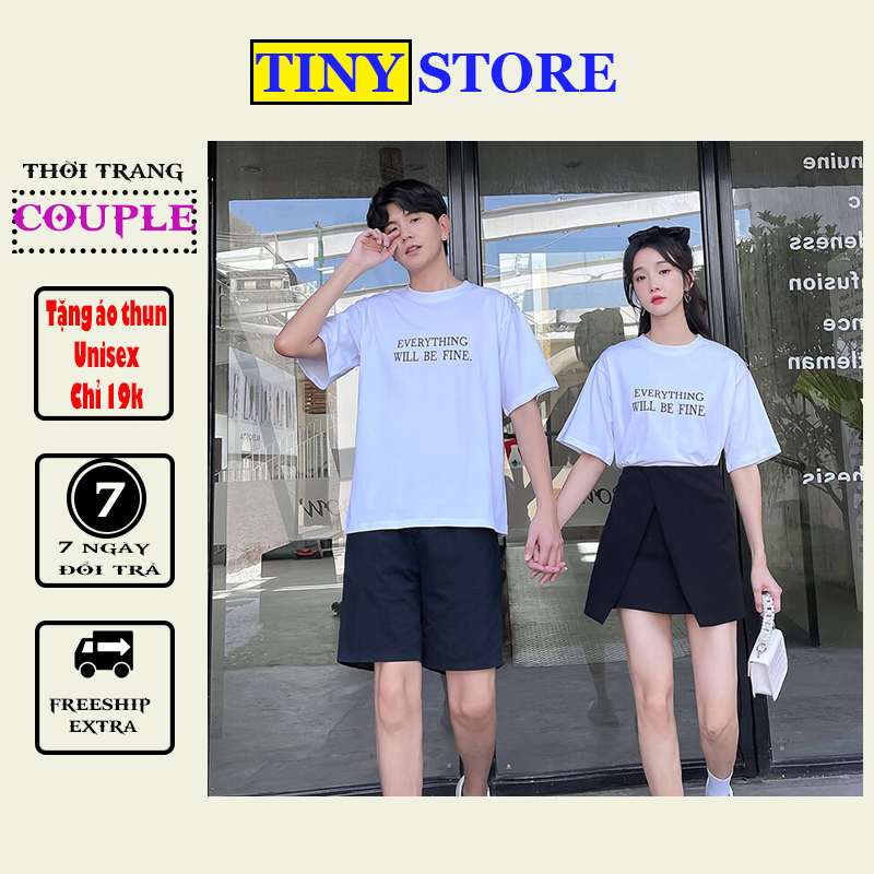 Áo đôi nam nữ chất đẹp, Áo đôi chất thun cotton mã AD033