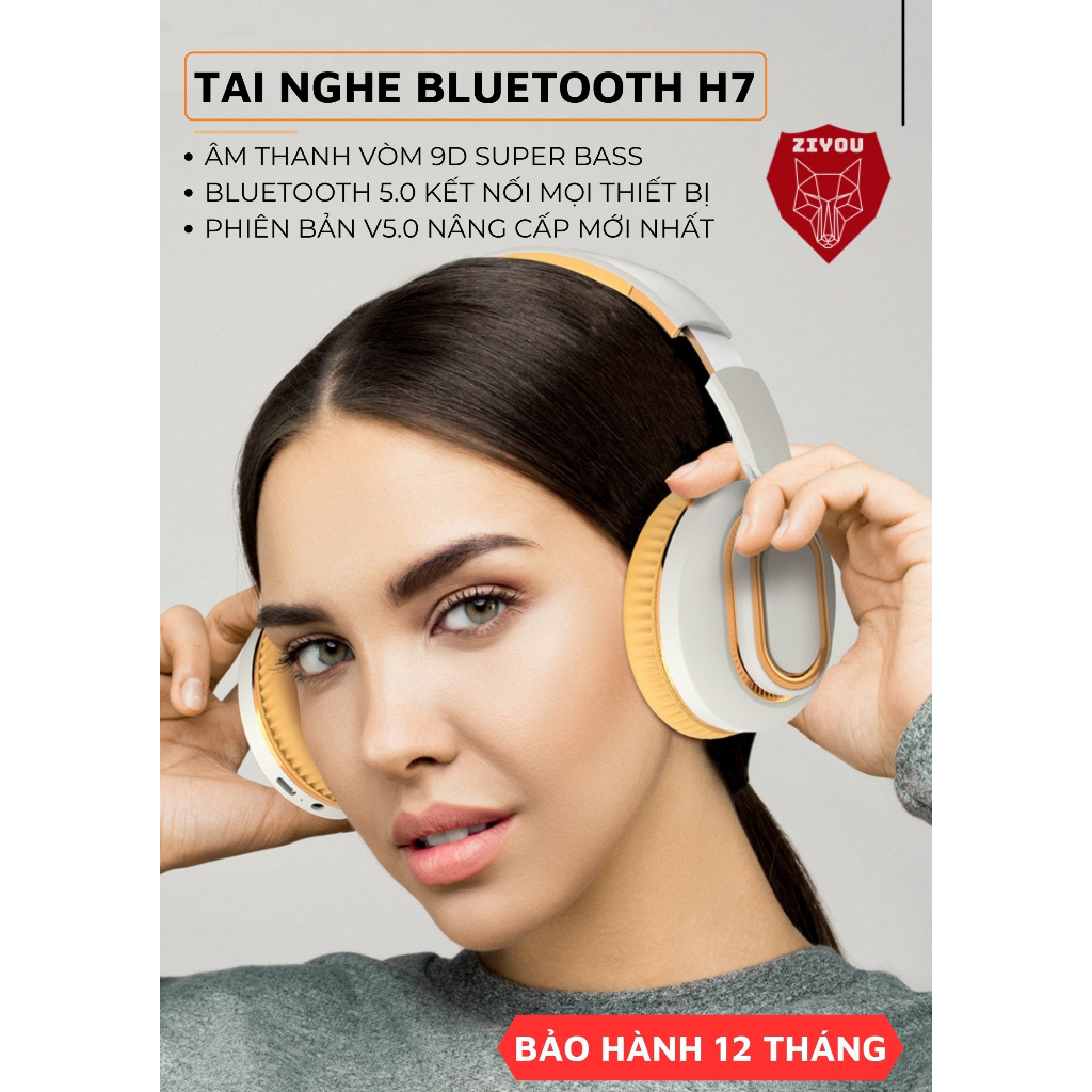 Tai Nghe Chụp Tai Bluetooth H7BT Có Mic Âm Thanh Siêu Hay Cho Điện Thoại, Laptop Máy Tính PC