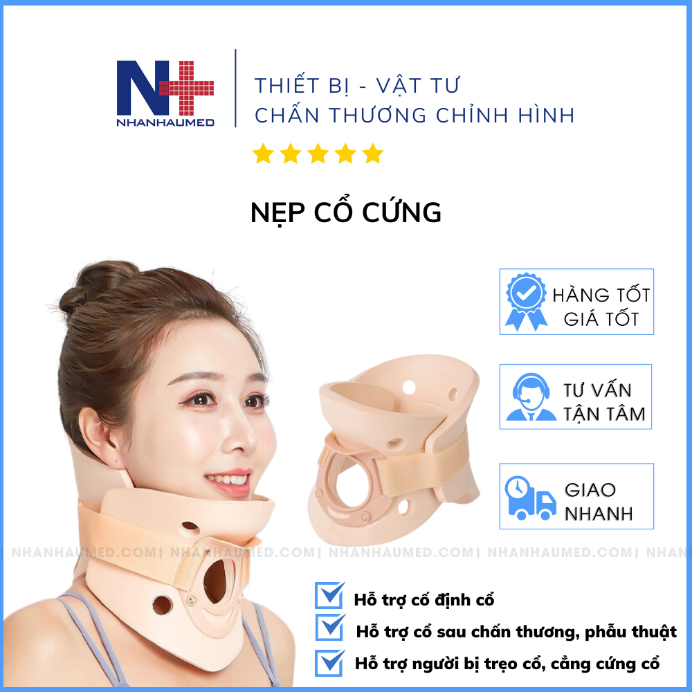 Đai Nẹp Cổ Cứng Cố Định Cột Sống Cổ, Đai Kéo Dãn Đốt Sống Cổ - Đai Định Hình Cổ