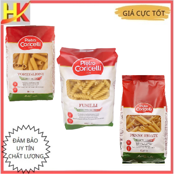 Nui Ống, Nui Xoắn Pietro Coricelli Túi 500gr, Nui Hữu Cơ Nhập Khẩu Ý Chính Hãng Dùng Chế Biến Món Ăn