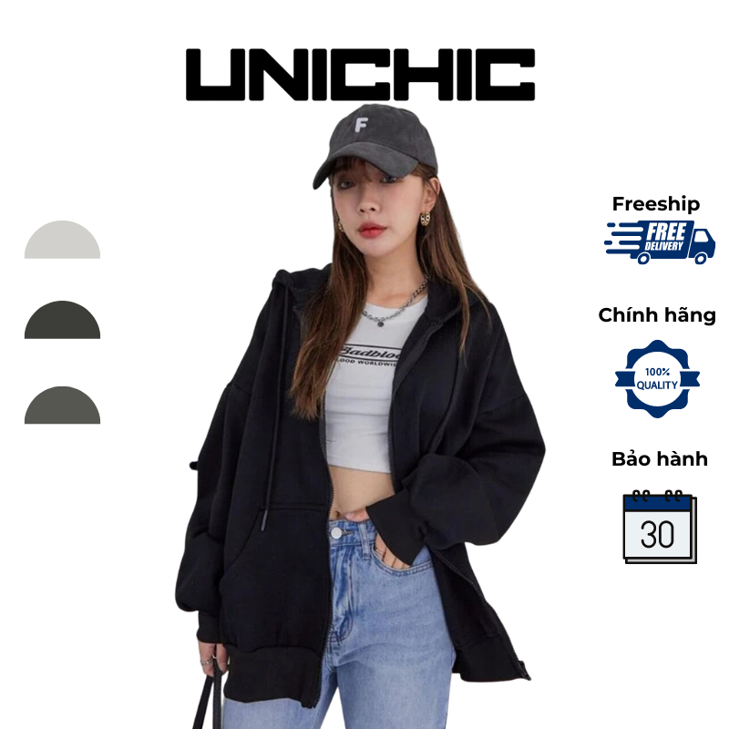 Áo Khoác Nỉ Bông Nam, Nữ Basic Unisex Nỉ From Rộng HDKK950