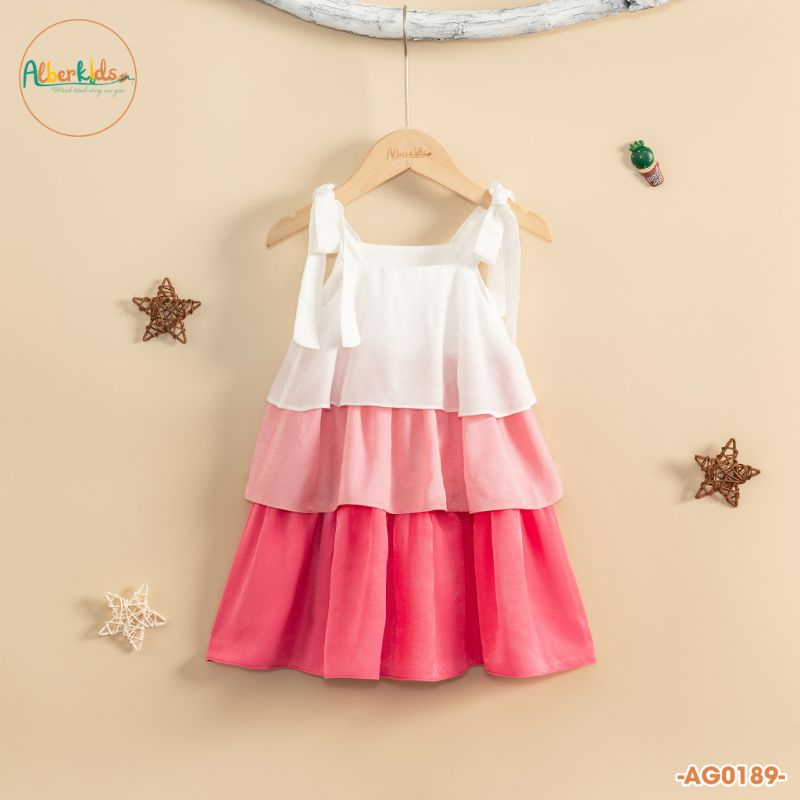 Váy bé gái ALBERKIDS 2 dây 3 tầng 3 màu sắc công chúa xinh đẹp cho trẻ em 2,3,4,5,6,7,8,9,10,11,12 tuôi[AG0189 ]
