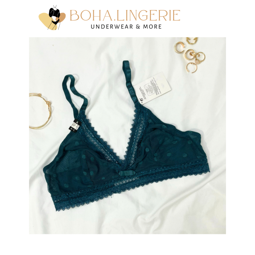 ÁO LÓT BRALETTE HÀNG XUẤT KHẨU REN CHẤM BI SEXY THIẾT KẾ MỎNG NHẸ THOÁNG MÁT A109