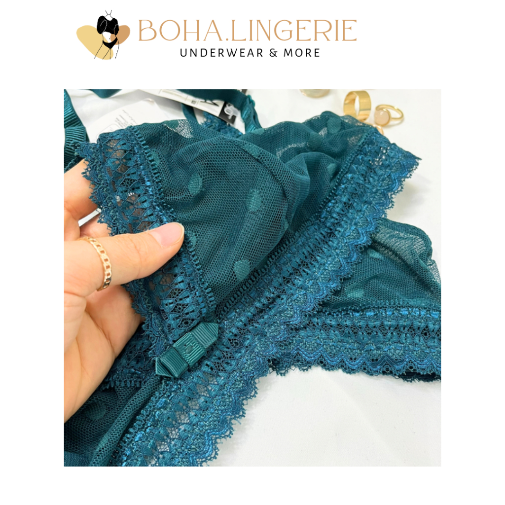 ÁO LÓT BRALETTE HÀNG XUẤT KHẨU REN CHẤM BI SEXY THIẾT KẾ MỎNG NHẸ THOÁNG MÁT A109