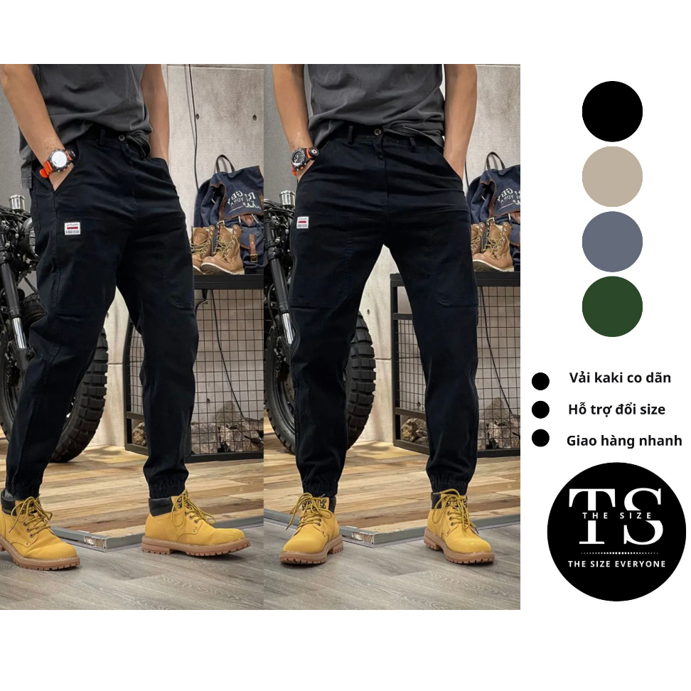 Quần Jogger nam kaki Ph204 khoá kéo lưng thun 6 túi phong cách thể thao khoẻ khoắn-tsstore95