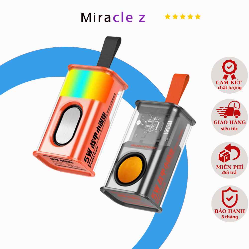 loa thép Trong suốt bluetooth không dây loa TWS đầy màu sắc loa nhỏ di động loa siêu trầm ngoài trời nhỏ gọn và di động