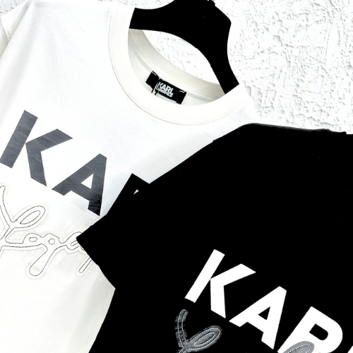 Áo Thun Cotton Nam Karl Thêu Chữ Da Trẻ Trung Siêu Đẹp