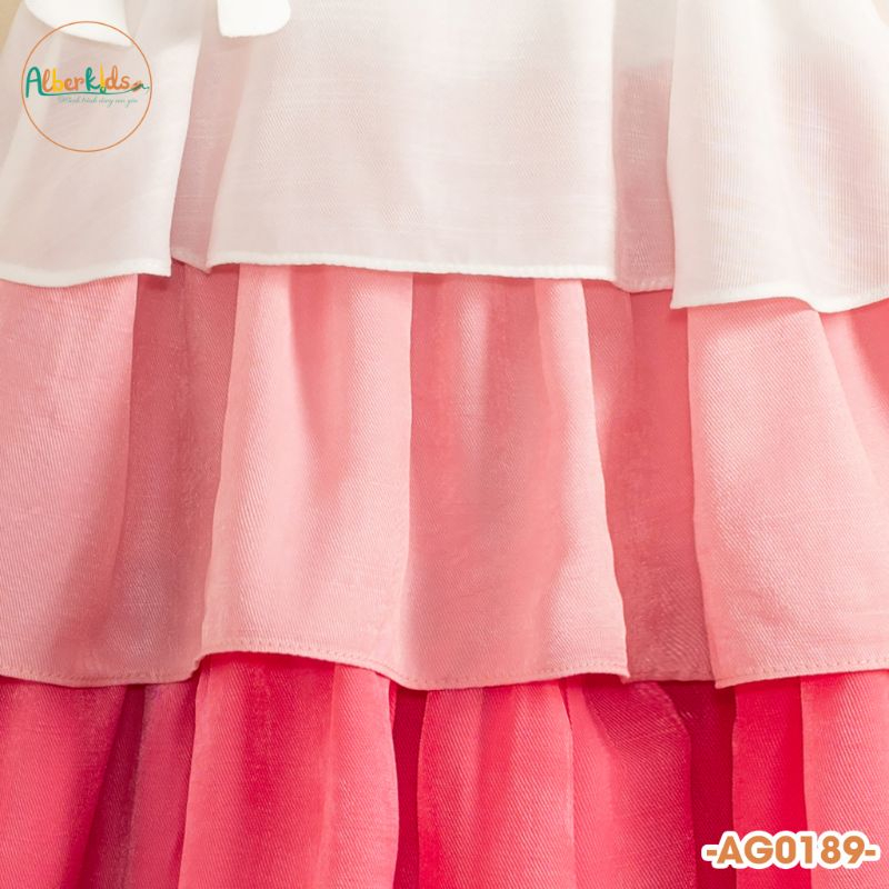 Váy bé gái ALBERKIDS 2 dây 3 tầng 3 màu sắc công chúa xinh đẹp cho trẻ em 2,3,4,5,6,7,8,9,10,11,12 tuôi[AG0189 ]