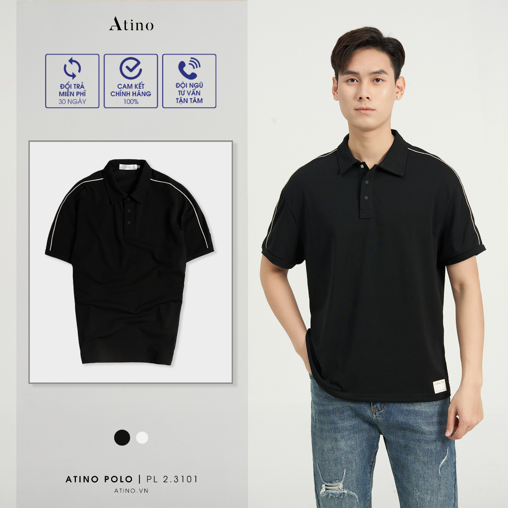 Áo Polo Nam ATINO vải cá sấu Cotton thoáng mát trẻ trung chuẩn form regular PL2.3101