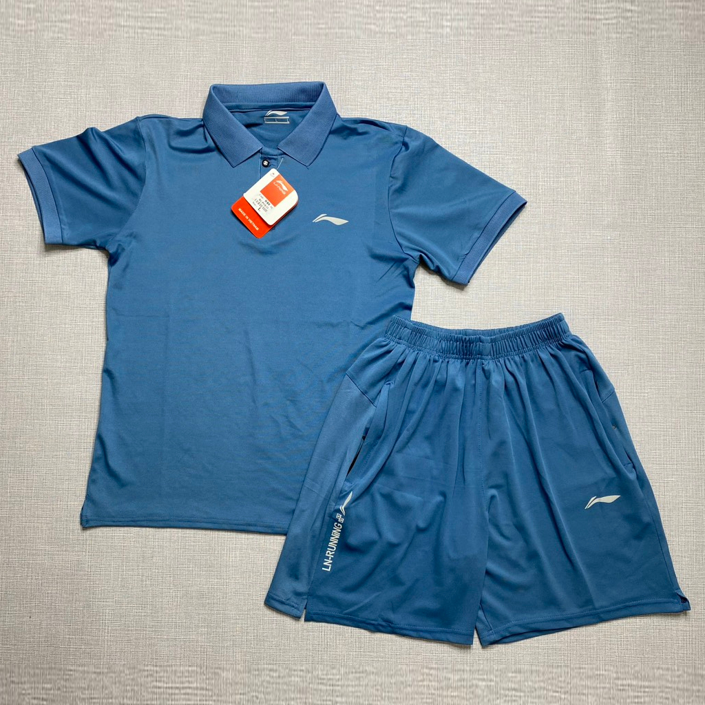 Bộ Thể Thao nam mùa hè Lining bộ đồ nam mùa hè cộc tay chất poly cá sấu co dãn vận động thoải mái Hanh shop BNL105