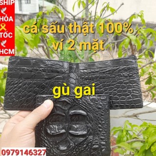 Ví nam da cá sấu 2 mặt thật 100% .da cá lựa đẹp .gù gai lưng.bóp nam cá sấu 2 mặt.