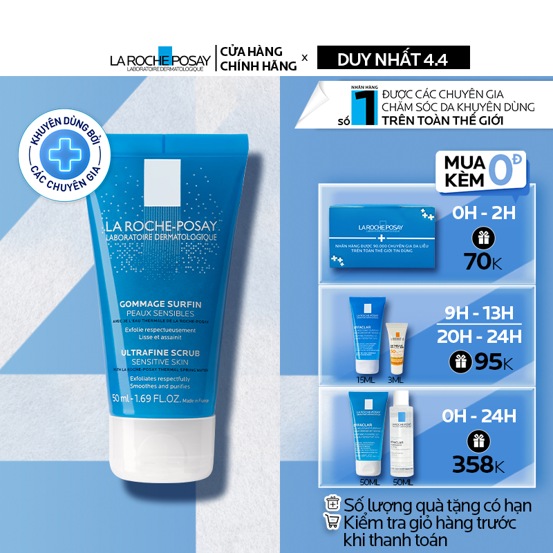 Gel làm sạch tế bào chết dành cho da nhạy cảm La Roche-Posay Ultra Fine Scrub Sensitive Skin 50ml