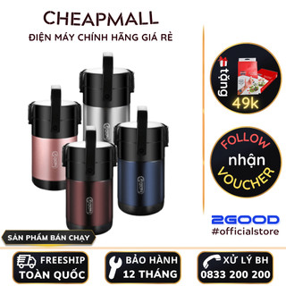 Hộp cơm giữ nhiệt 2good hc02 - chống trào, kèm túi - đũa - thìa, bảo hành 5 năm - cheapmall