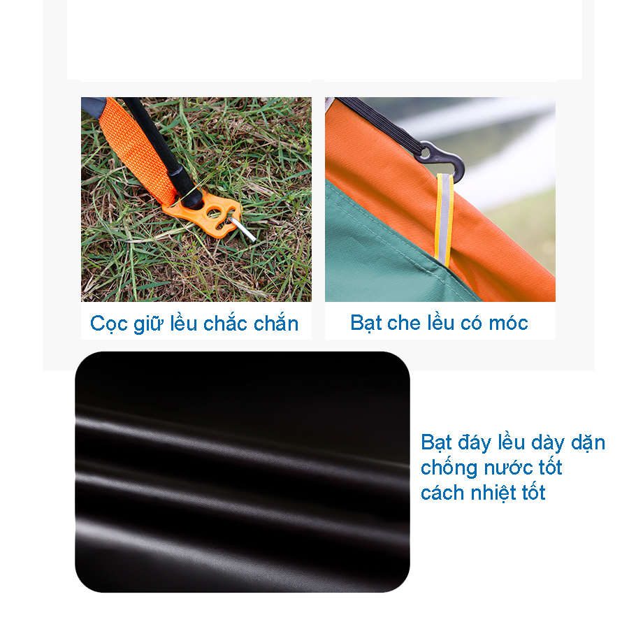 Lều Cắm Trại Lều Tự Bung Camping Dã Ngoại Lều 4 Mái Thông Thoáng Cho 2-3 Người Hai Lớp Dễ Dàng Gấp Gọn | BigBuy360 - bigbuy360.vn