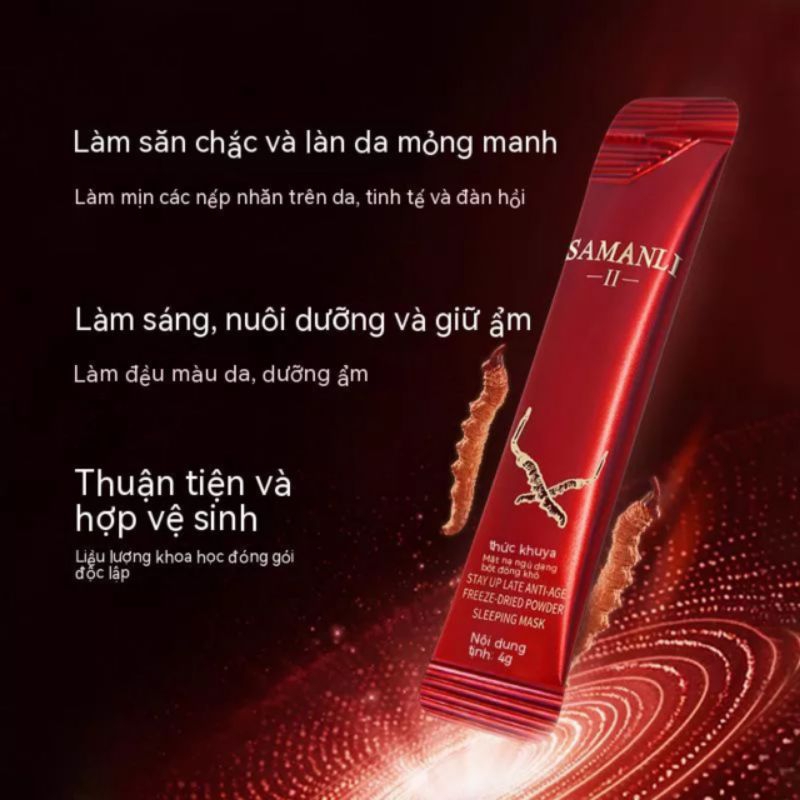 Hộp 20 Gói Mặt Nạ Ngủ Đông Trùng Hạ Thảo, Gỉam Nếp Nhăn Trẻ Hóa Làn Da