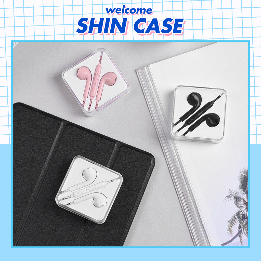 Hoco Chính Hãng - Tai nghe jack 3.5mm Hoco M55 dây TPE dẻo kèm Micro đàm thoại dài 1.2M ốp lưng - Shin Case