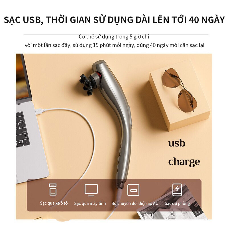 Máy Massage Cầm Tay,Máy massage không dây cầm tay,Cao Cấp Mát Xa Chuyên Sâu Cho Cổ, Vai Gáy, Bụng, Lưng, Cánh tay - YA69