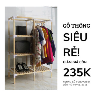 Tủ Gố Lắp Ghép Đa Năng 6 Ô 1 Treo 70x35x105CM - HOÀN TIỀN 100% NẾU KHÁCH KHÔNG HÀI LÒNG