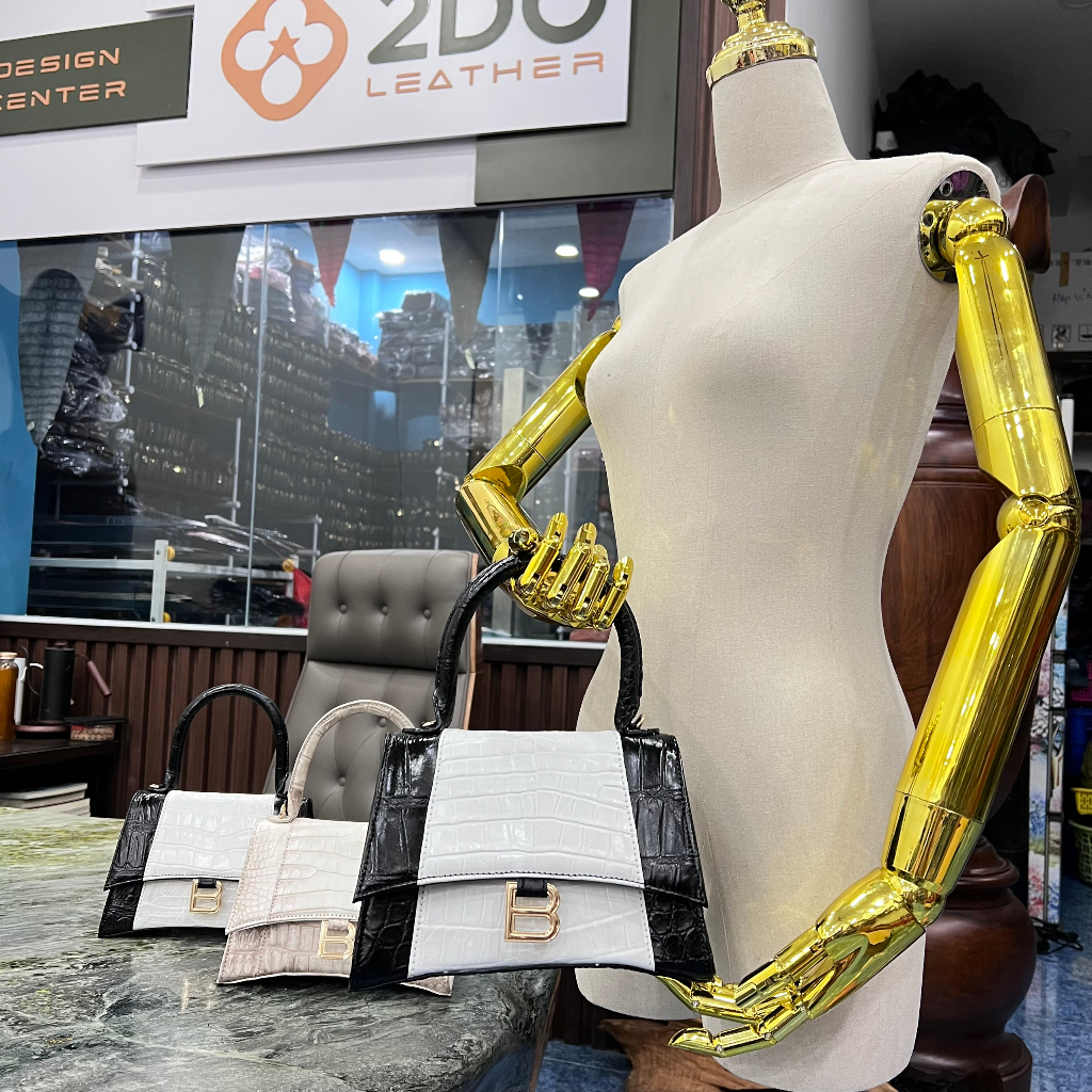 Túi Xách Chữ B Bụng Da Cá Sấu T520 2DO LEATHER kích thước  Quà Tặng Cho Người Thân, Sang Trọng, Cao Cấp