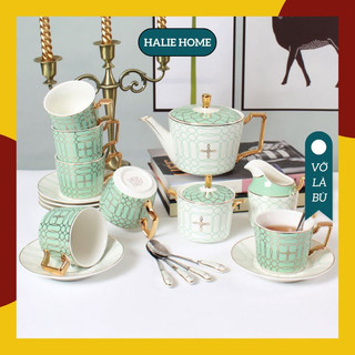Bộ bàn trà sứ xương cao cấp bộ ấm chén sứ xương cao cấp circle 21 món