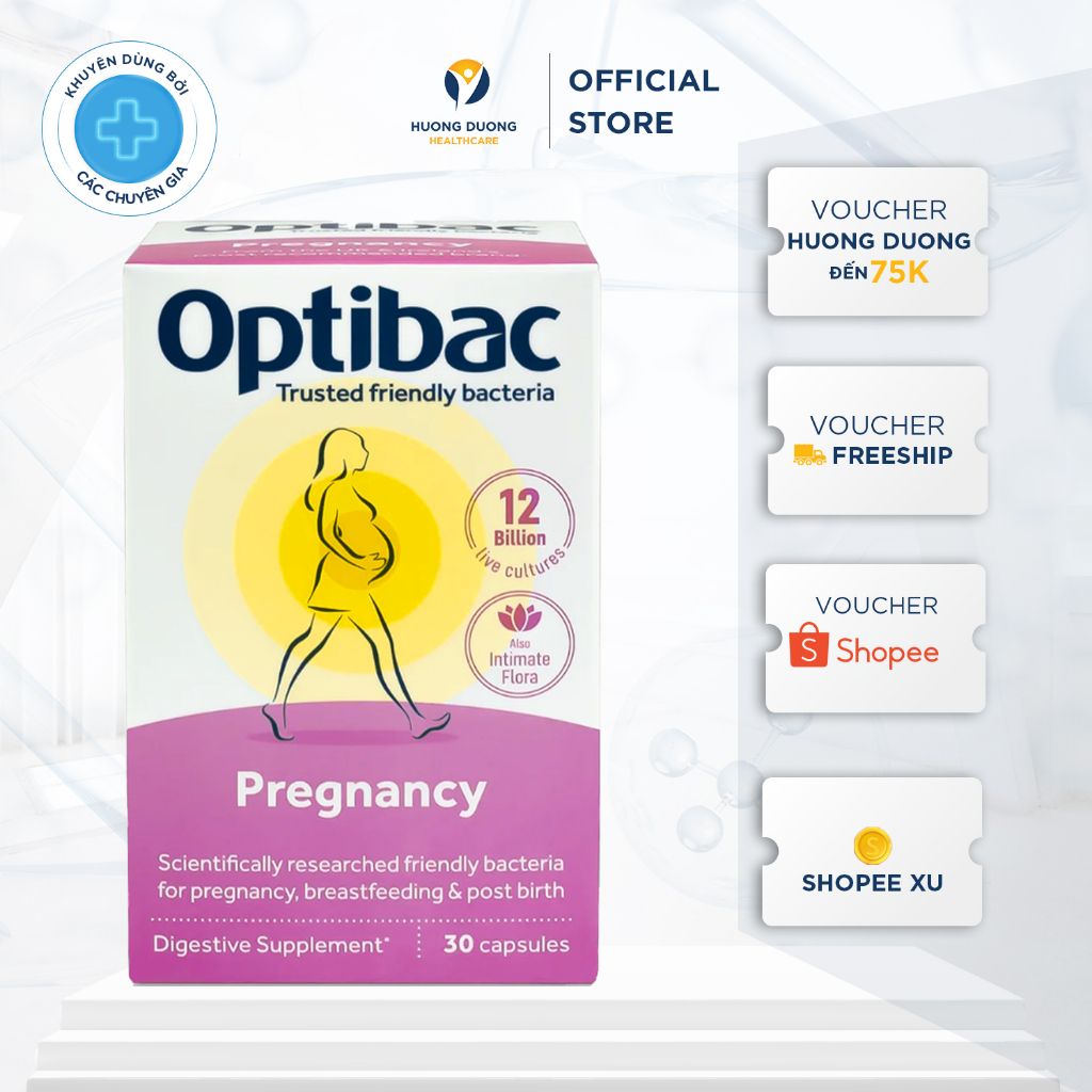 Optibac Pregnancy  cho mẹ bầu & cho con bú cải thiện tiêu hoá, miễn dịch, viêm phụ khoa và tinh thần