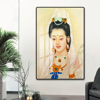 Tranh 1 tấm size lớn tráng gương cao cấp tranh phật giáo trang trí phòng Lala kèm đinh 3 chân