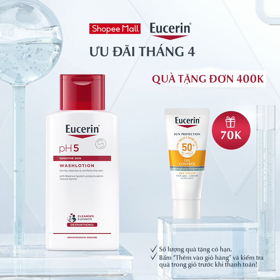 Sữa tắm cho da cơ thể nhạy cảm Eucerin pH5 Sensitive Skin Washlotion 200ml