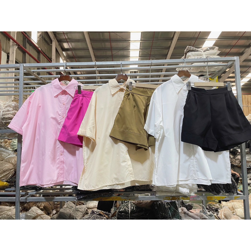 Bộ 2 chi tiết áo sơ mi kèm quần đùi xinh xắn MUỐI mã Setaoquan30111