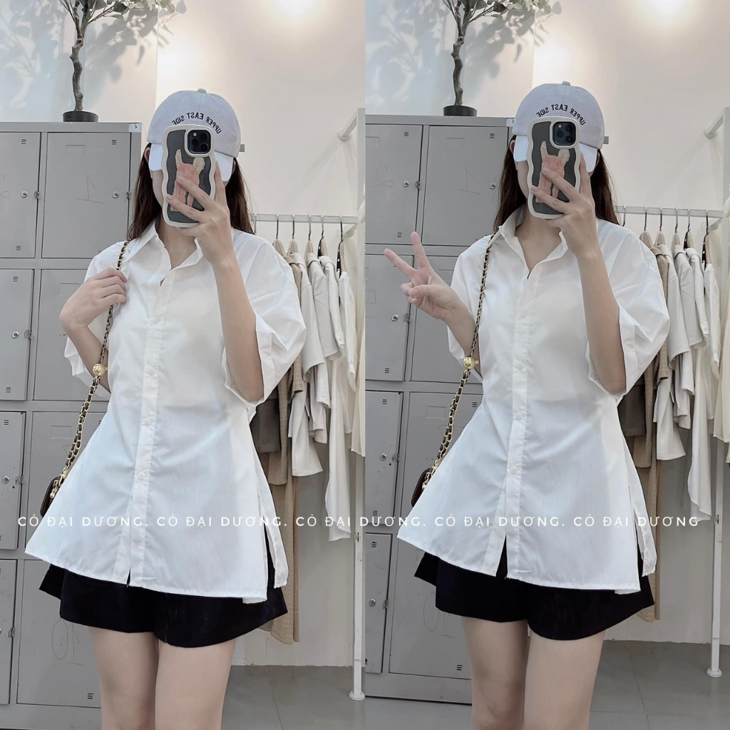 Bộ 2 chi tiết áo sơ mi kèm quần đùi xinh xắn MUỐI mã Setaoquan30111