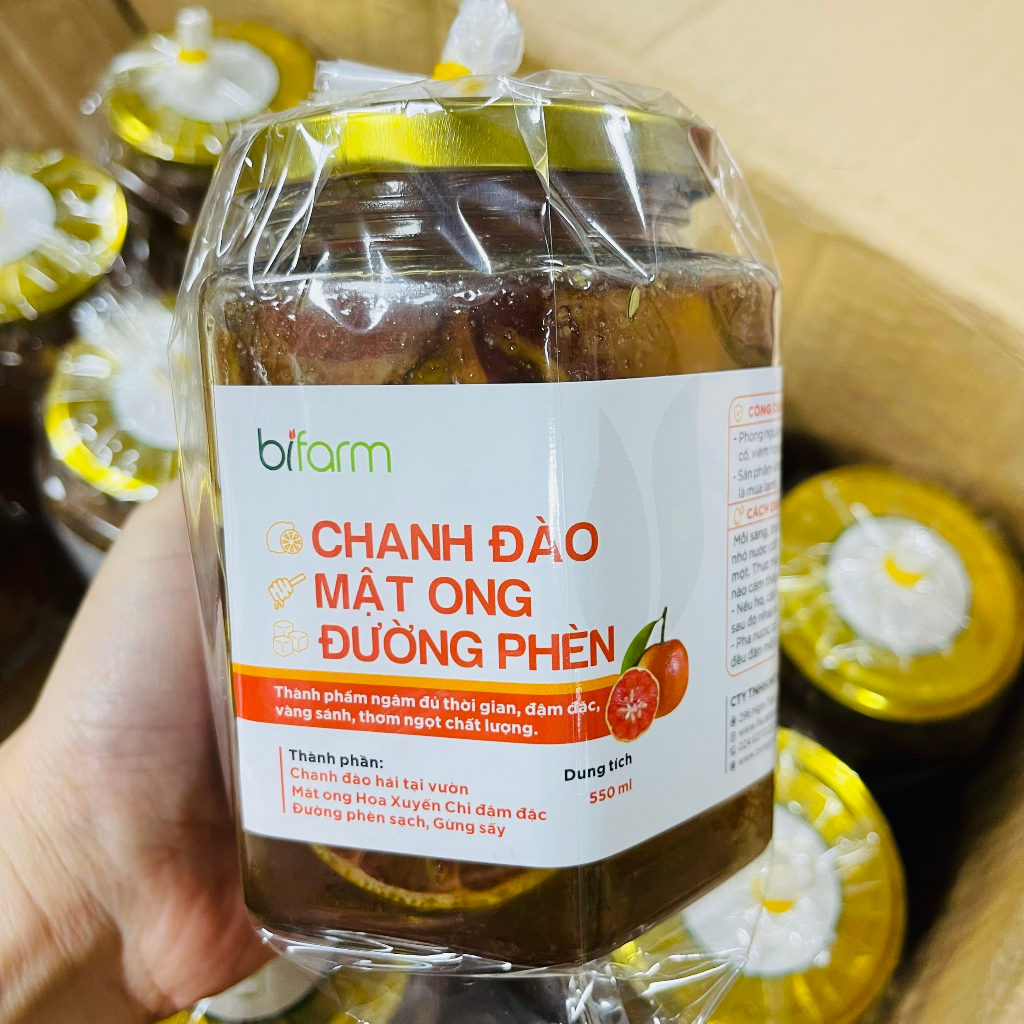 Chanh đào mật ong đường phèn giảm ho rát họng  BIFARM