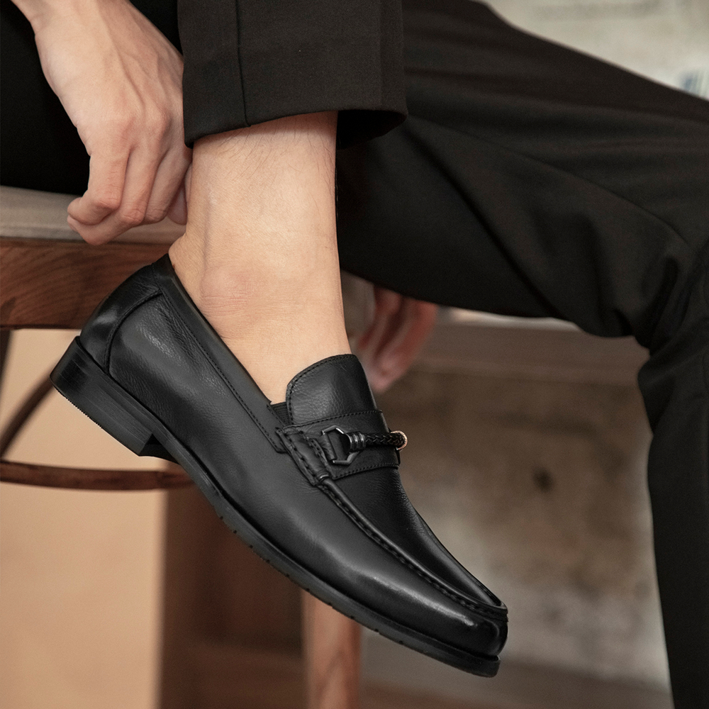 Giày lười nam MULGATI Horsebit Loafer da bò cao cấp mũi viền - F727A