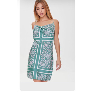 (Size S-M) Đầm satin xuất dư, F21