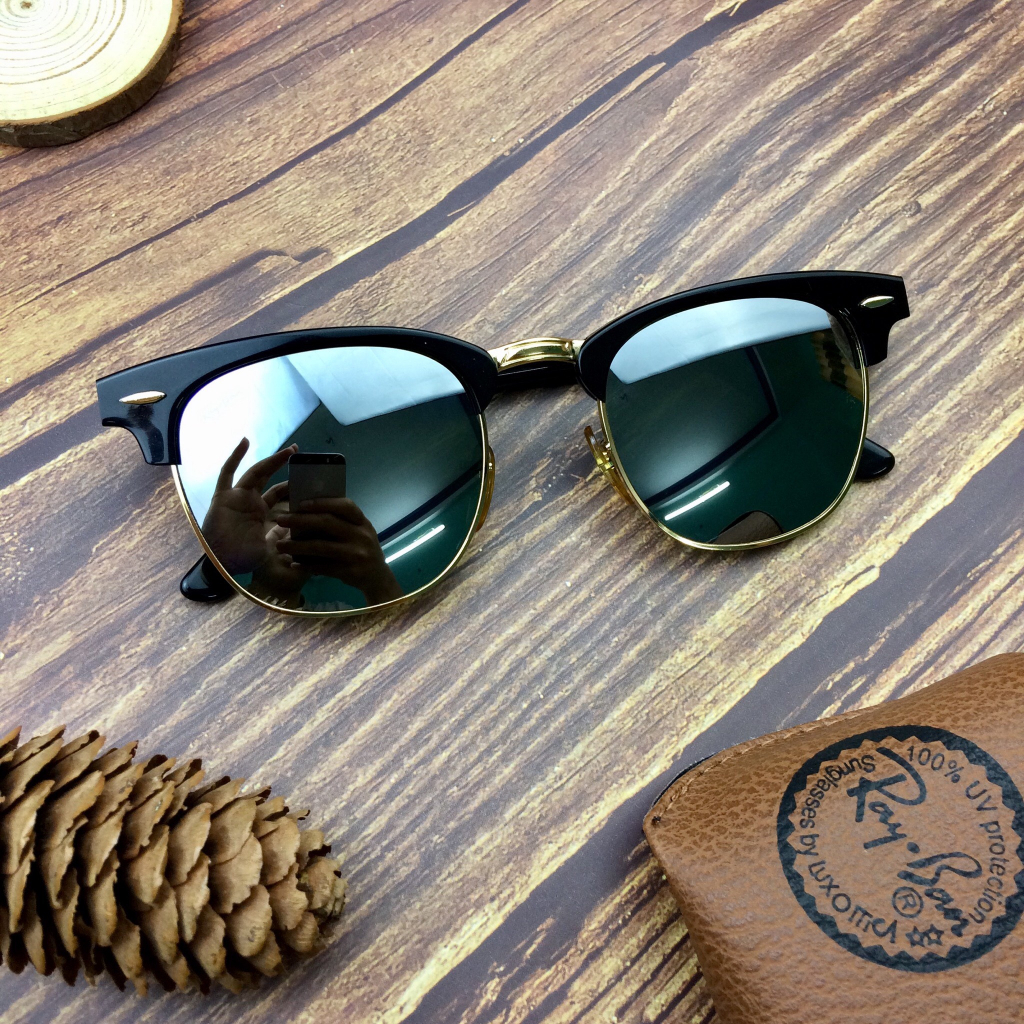Kính Rayban Clubmaster Tráng Gương Độc Lạ Chính Hãng Đã Qua Sử Dụng New 96% Đi Đường Bao Phê