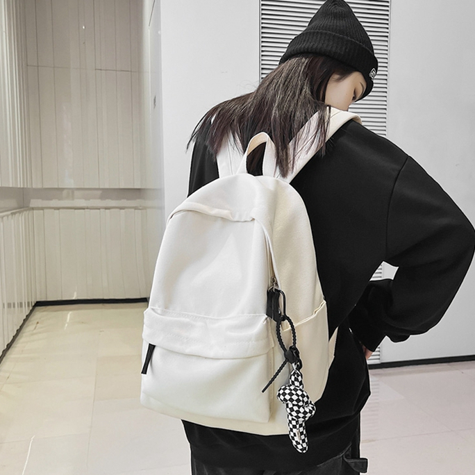 Balo Ulzzang Hàn Quốc nam nữ thời trang Basic trơn chống nước Meego Store BL03