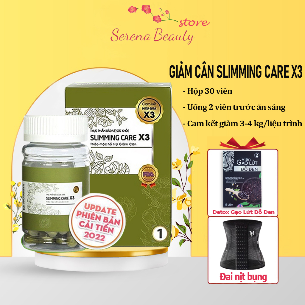 Giảm Cân Slimming Care X3 Hộp 30 Viên Thảo Mộc Giảm Cân Giảm Mỡ Bụng Cấp Tốc