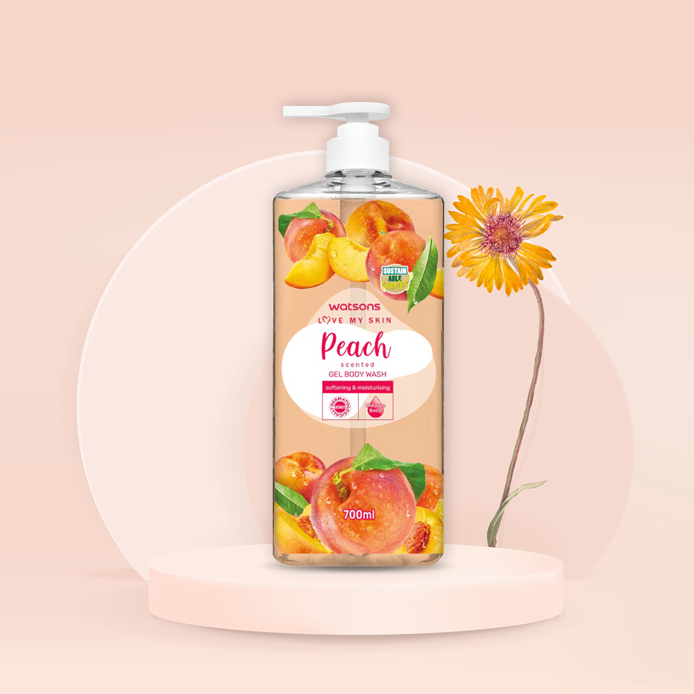 Gel Tắm Watsons Love My Skin Peach Scented Gel Body Wash 700ml