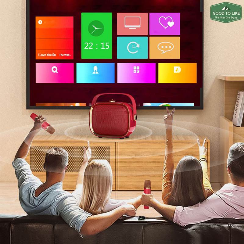 Loa Karaoke Bluetooth NR138 Kèm Micro Không Dây,Bass Cực Mạnh,Âm Thanh Vòm Tương Thích Điện Thoại,Tivi.Thiết Kế Hiện Đại