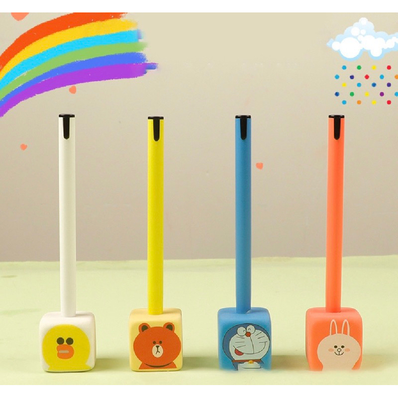 Bút chì vĩnh cửu kèm chân đế và hộp độc đáo mẫu Mèo Đoremon, Gấu Thỏ Vịt Brown Cony Sally Line
