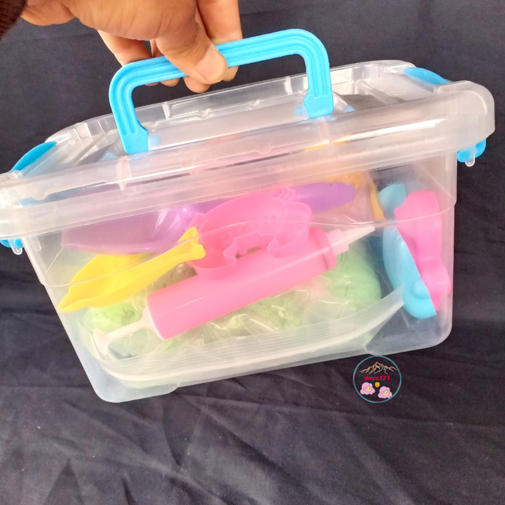 Hộp 1kg cát động lực 2 màu - Cát vi sinh không dính tay, không ra màu Smart Baby