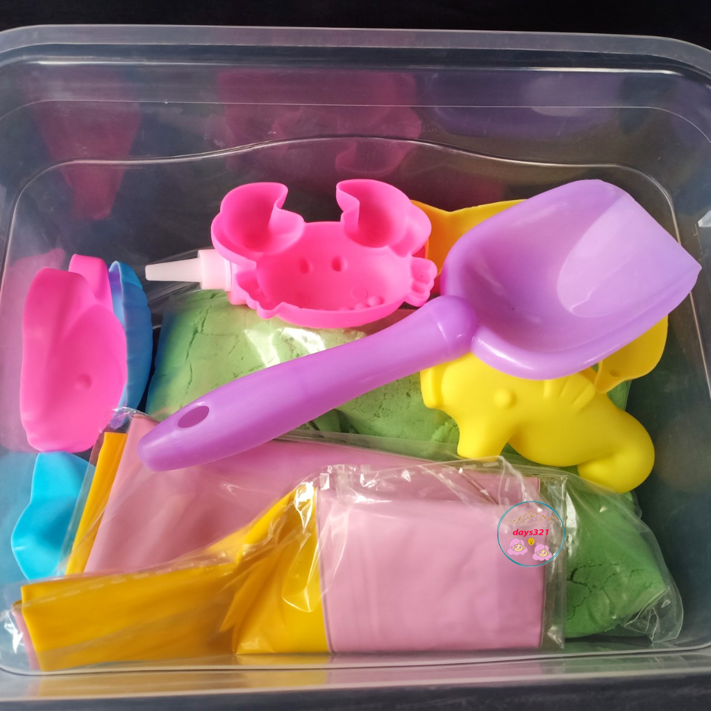 Hộp 1kg cát động lực 2 màu - Cát vi sinh không dính tay, không ra màu Smart Baby