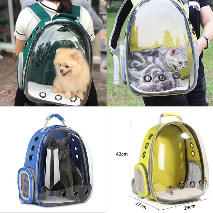 Balo phi hành gia trong suốt Balo thú cưng vận chuyển chó mèo (Tặng kèm quà tặng súp, xúc xích) - Kún Miu Pet Shop
