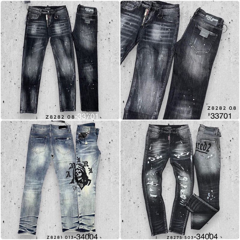 Quần Jeans Nam Amiri Xanh Vá LV Siêu Đẹp - Quần Jean Amiri Nam Loang Vá LV Cực Chất