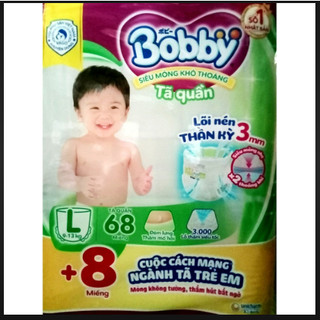 Bỉm /Tã quần Bopby M76,L70,Xl66,XXL56(cộng thêm miếng )Giao màu ngẫu nhiên
