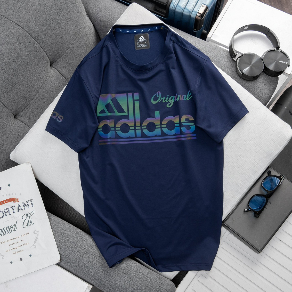Áo Thun Nam Cổ Tròn Adidas Chất Liệu Thun Lạnh Thiết Kế Thoải Mái Năng Động