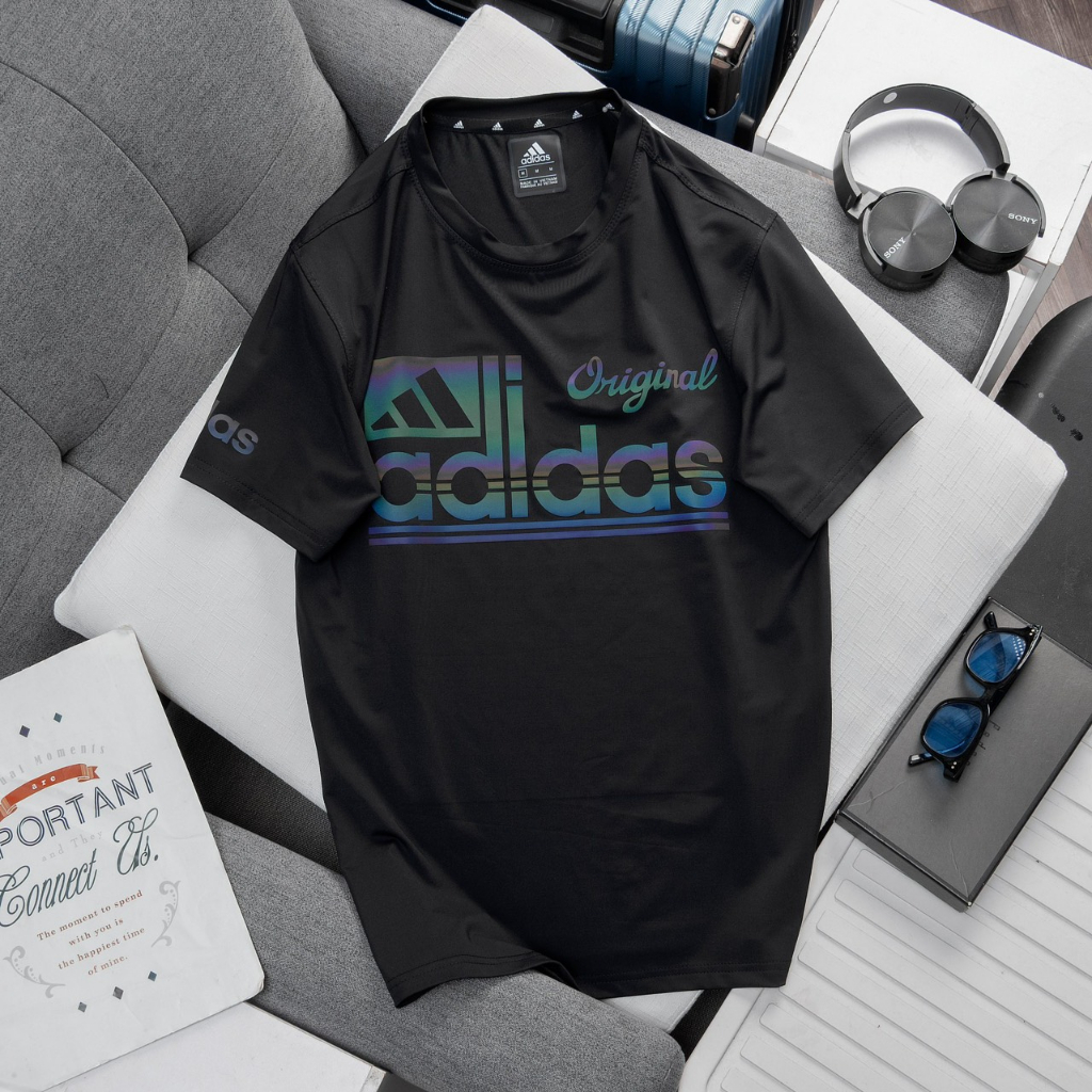 Áo Thun Nam Cổ Tròn Adidas Chất Liệu Thun Lạnh Thiết Kế Thoải Mái Năng Động