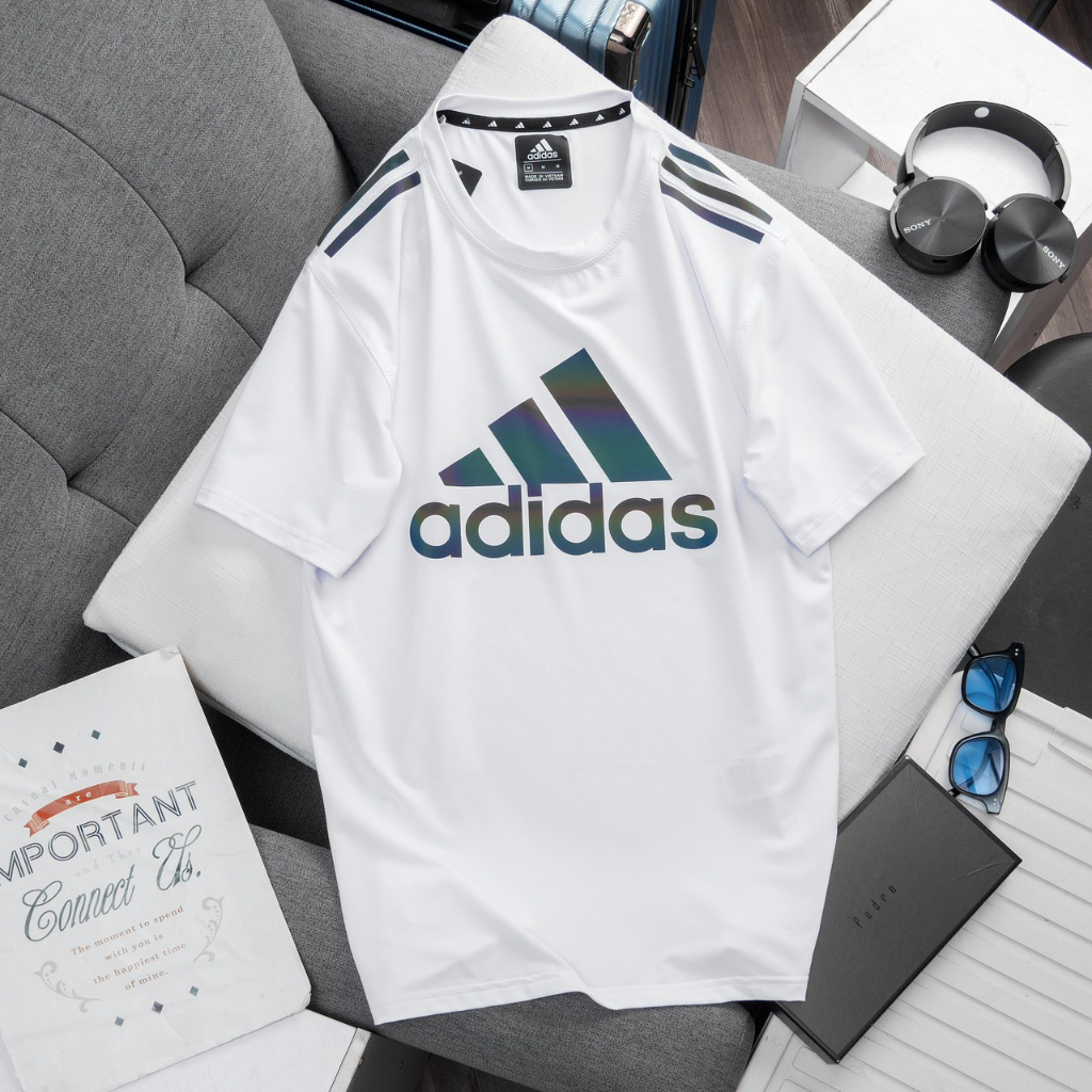 Áo Thun Nam Cổ Tròn Adidas Chất Liệu Thun Lạnh Thiết Kế Thoải Mái Năng Động
