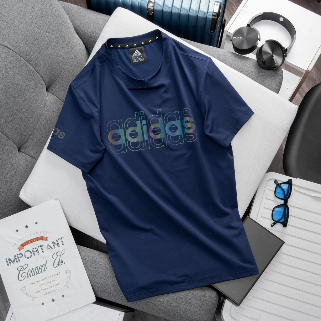 Áo Thun Nam Cổ Tròn Adidas Chất Liệu Thun Lạnh Thiết Kế Thoải Mái Năng Động