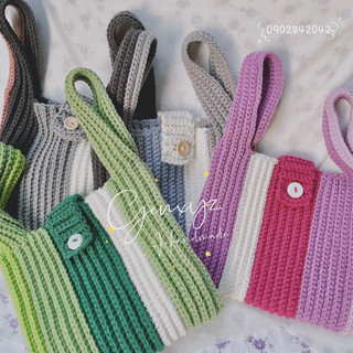 Túi len handmade Summer pleats bags/ Pleat Crochet Bag, Casual Crochet Tote Bag Gen xyz